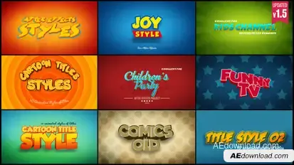 Cartoon Titles Styles Video Displays template preview