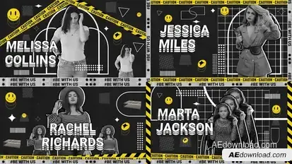Caution Fashion Premiere Pro template preview