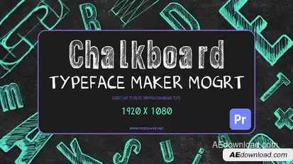 Chalkboard Typeface Maker Mogrt Premiere Pro template preview