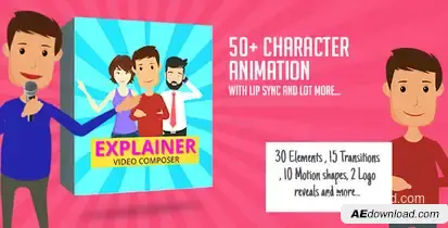 Character Animation Composer - Explainer Video Toolkit Video Displays template preview