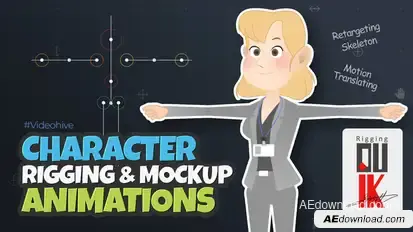 Character Rigging Mock Up Animations Video Displays template preview