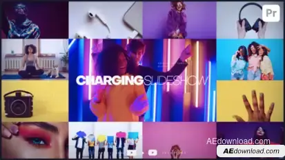 Charging Slideshow Premiere Pro template preview