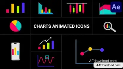 Charts Animated Icons for After Effects Elements template preview