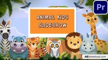 Children's Slideshow with Jungle and Savannah Animals MOGRTs For Premiere Pro Premiere Pro template preview