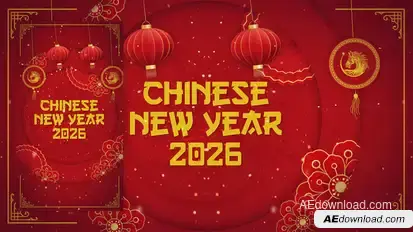 Chinese New Year 2026 Elements template preview