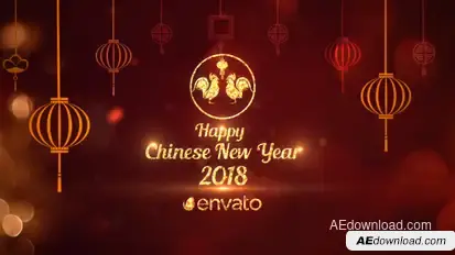Chinese New Year Greetings 2018 Video Displays template preview