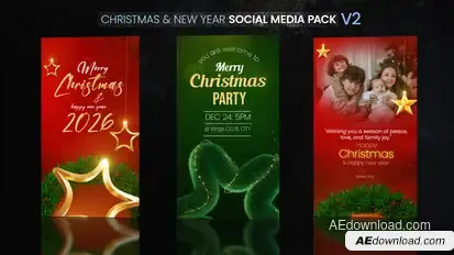 Christmas & New Year Social Media Pack V2 Openers template preview