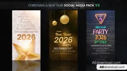 Christmas & New Year Social Media Pack V3 Openers template preview