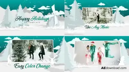 Christmas - White Video Displays template preview