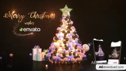 Christmas and New Year Greetings Video Displays template preview