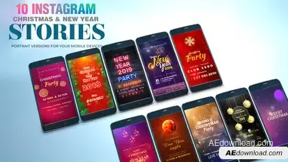 Christmas and New Year I Instagram Stories Video Displays template preview