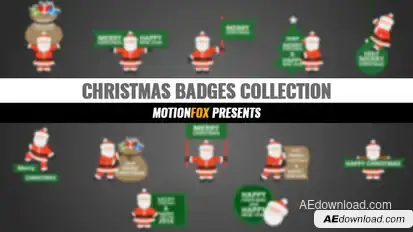 Christmas Badges Collection Video Displays template preview