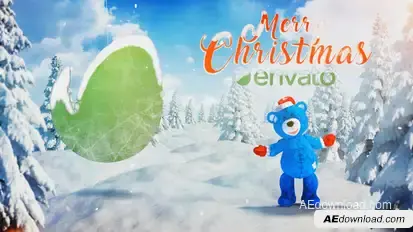 Christmas Bear Dance Ident Video Displays template preview