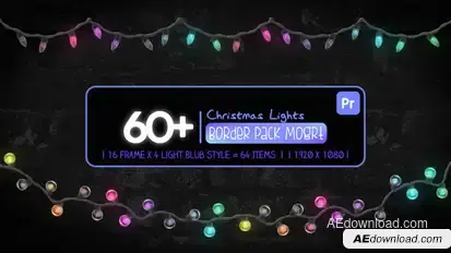 Christmas Border Lights Pack Mogrt Premiere Pro template preview