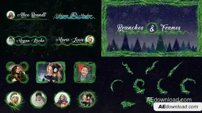 Christmas Branches And Vignettes | After Effects Video Displays template preview