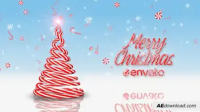 Christmas Candy Cane Greetings Video Displays template preview