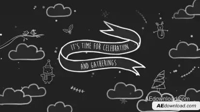 Christmas Cartoon Greeting Video Displays template preview