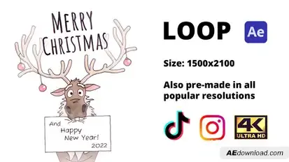 Christmas Deer Video Displays template preview