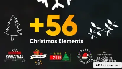 Christmas Elements Pack Video Displays template preview