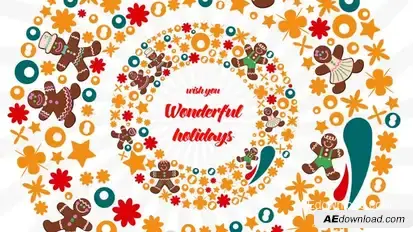 Christmas Flat Colorful Circles Video Displays template preview