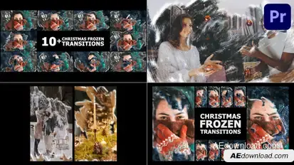 Christmas Frozen Transitions | Premiere Pro MOGRT Premiere Pro template preview