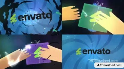 Christmas Gifts Box Logo Opener for After Effects Logo Stings template preview