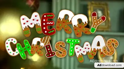 Christmas Gingerbread Letters Pack Elements template preview