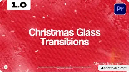 Christmas Glass Transitions Premiere Pro template preview