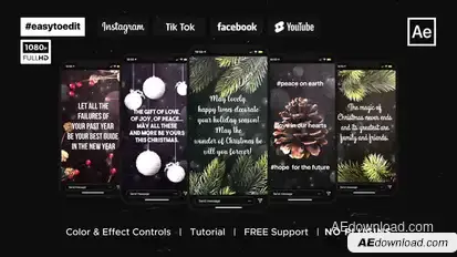 Christmas Greetings Instagram Stories Video Displays template preview