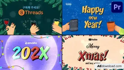 Christmas Greetings Typography | Premiere Pro MOGRT Premiere Pro template preview