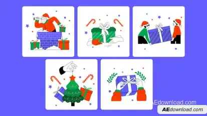 Christmas Illustration After Effect Elements template preview