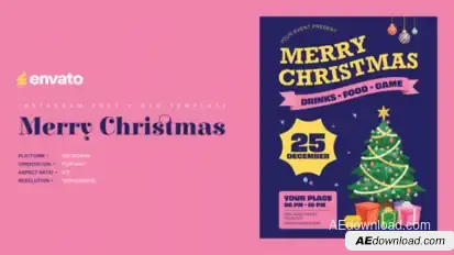 Christmas Instagram Post Portrait – Creative After Effects Video Template Titles template preview
