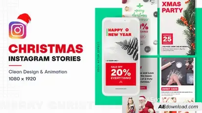 Christmas Instagram Stories Video Displays template preview