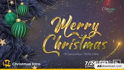 Christmas Intro | MOGRT | New Year Wishes Premiere Pro template preview