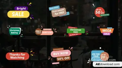 Christmas Mega Sale Titles || After Effects Video Displays template preview
