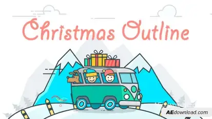 Christmas Outline Video Displays template preview