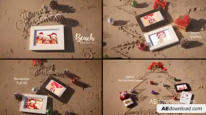 Christmas Photo Frame On The Beach Video Displays template preview