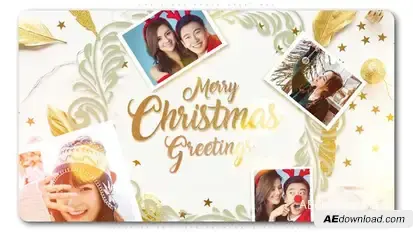 Christmas Photo Greetings Video Displays template preview