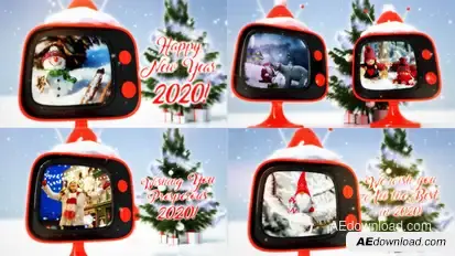 Christmas retro TV Video Displays template preview