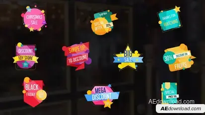 Christmas Sales Titles || After Effects Video Displays template preview