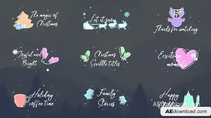 Christmas Scribble Titles | After Effects Video Displays template preview