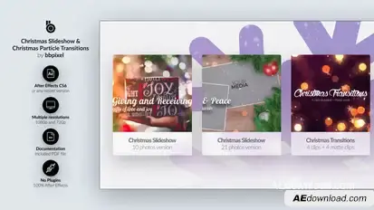 Christmas Slideshow & Christmas Particle Transitions Video Displays template preview