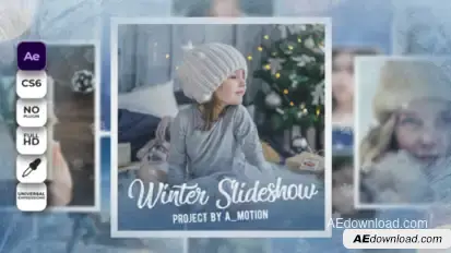 Christmas Slideshow  AE Video Displays template preview