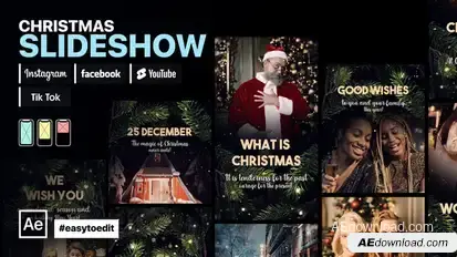Christmas Slideshow Instagram Stories Video Displays template preview