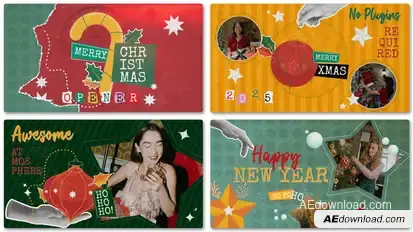 Christmas Slideshow Opener Premiere Pro template preview