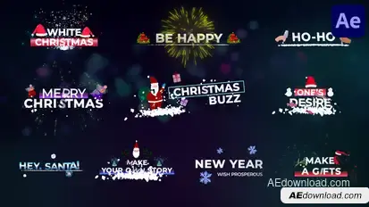 Christmas Titles for After Effects Video Displays template preview