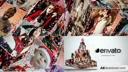 Christmas Tree Photo Opener Premiere Pro template preview
