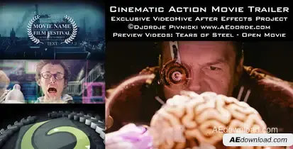 Cinematic Action Movie Trailer Video Displays template preview