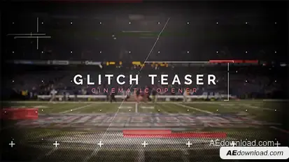 Cinematic Glitch Teaser Video Displays template preview