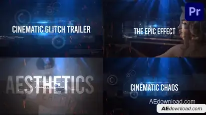 Cinematic Glitch Trailer for Premiere Pro Premiere Pro template preview